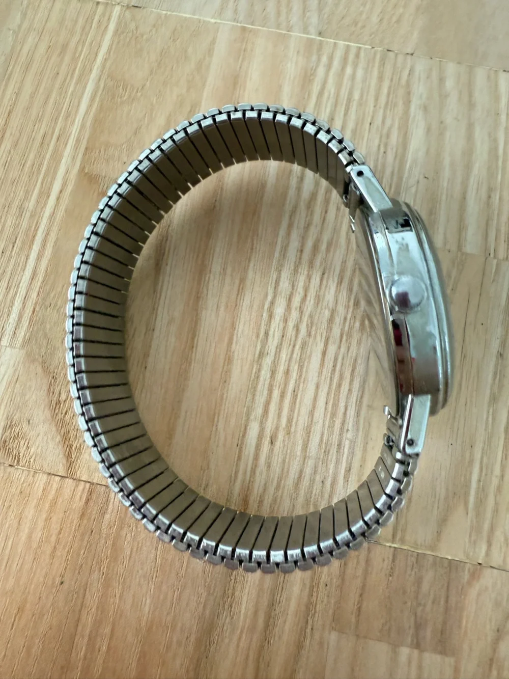 Vintage acqua men’s silver tone expansion bracelet watch NEW BATTERY